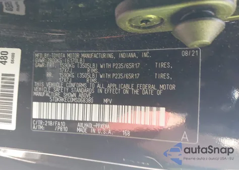 2021 Toyota Sienna Le from USA, damaged, VIN 5TDKRKEC0MS068380